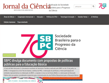 Tablet Screenshot of jornaldaciencia.org.br